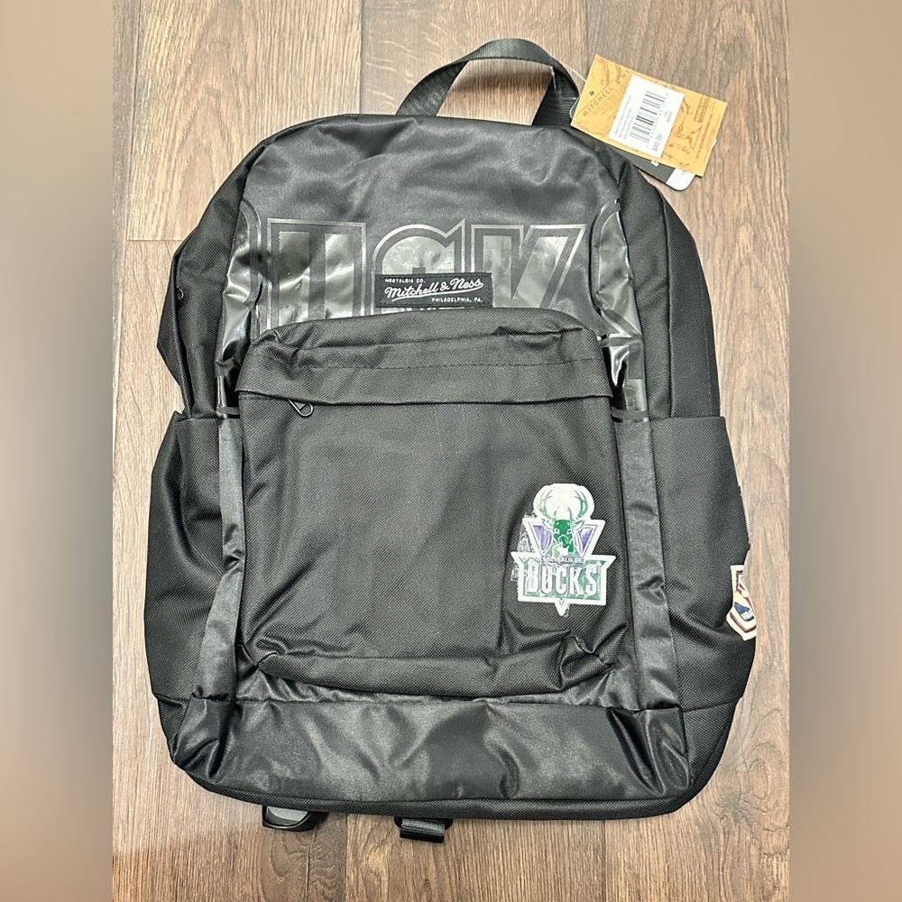 Mitchell and Ness Milwaukee Bucks Hardwood Classics Black Backpack